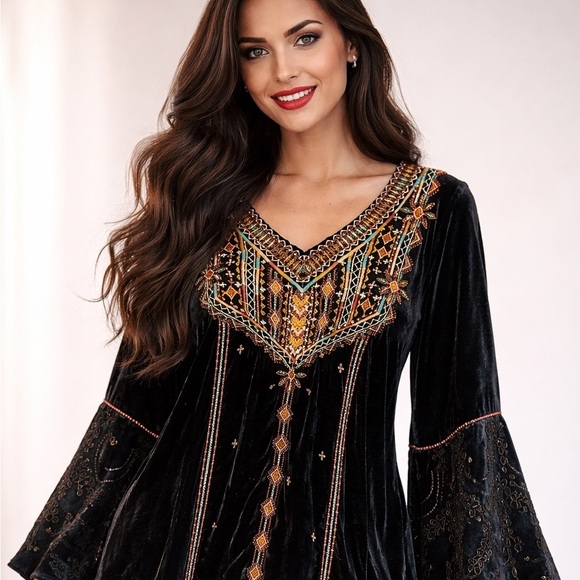 Johnny Was Chiri Velvet swing blouse NWT - Picture 12 of 13